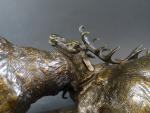 MENE Pierre-Jules (1810-1879) : Combat de cerfs. Groupe en bronze...