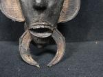 AFRIQUE - COTE D'IVOIRE. Masque Sénoufo en bronze, 31cm.