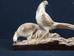 SAINTE-RADEGONDE - Couple d'oiseaux, céramique émaillée : longueur 63, hauteur...