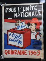 JEAN EIFFEL (1908-1982)
POUR L'UNITE NATIONALE, OUI A L'ECOLE PUBLIQUE, 1963...