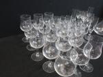 Ensemble de verres dépareillés comprenant : verres à pied ;...