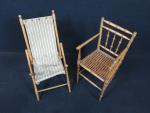 Lot mobiliers bambou début XXéme se composant d'un fauteuil avec...