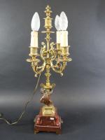 Paire de candélabres d'époque Napoléon III en bronze deux tons...