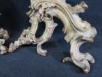 Paire d'éléments de chenets d'époque Louis XV en bronze à...