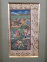 Ecole Iranienne XIXe s. Paire de miniatures peintes à la...