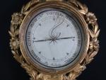 Baromètre thermomètre par Arcélaschy d'époque Louis XVI en bois doré...