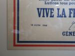 Affiche du 18 juin 1940. Tirage de la Libération. Encadré...