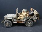 Figurines 1/6 : jeep avec 2 parachutistes de la 82è Airborne...