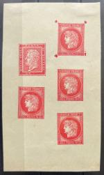 Epreuve mixte d'Essais en rouge avec timbre d'Italie de Sicile...
