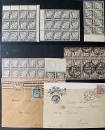 1 reliure LINDNER bleue d'une collection stock de timbres taxes...