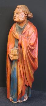 Sculpture en bois polychrome représentant Saint-Jean, travail dans le goût...