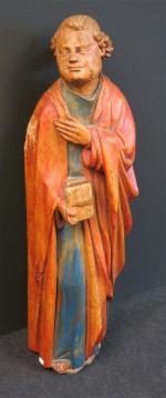 Sculpture en bois polychrome représentant Saint-Jean, travail dans le goût...