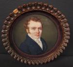 BIFFELDT John-Joseph (1792 - c.1849) : Miniature ronde d'époque début...