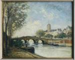 FRANK-BOGGS (1855-1926) : Paris, le pont Marie. H.s.T. signée, 32...