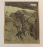 Roblin Paul (1883-1954) Ensemble d'oeuvres réalisées sur le front : Mars...