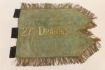 Guidon, en soie vert sur une face, brodée « 27è Dragons »,...