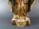 Statuette de procession représentant Sainte Engracia en bois sculpté polychrome,...
