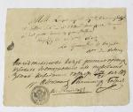 [EMPIRE]. MARQUE POSTALE. Billet manuscrit signé. Leipzig, 26 octobre 1813 ;...