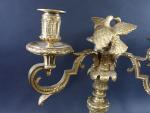 Belle paire de candélabres de style Louis XVI à trois...