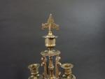 Paire de candélabres Napoléon III à cinq lumières en bronze...