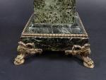 Garniture de bureau en marbre vert antique et bronze sur...
