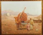GIRARDOT Louis-Auguste (1856-1933) : Femmes arabes dans un palanquin à...