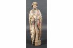 Saint-Vincent (?) en bois sculpté avec traces de polychromie