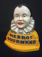 PIERROT GOURMAND - Porte-sucettes publicitaire en platre polychromé à l'effigie...