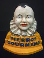 PIERROT GOURMAND - Porte-sucettes publicitaire en platre polychromé à l'effigie...