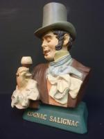 COGNAC SALIGNAC - Figurine publicitaire de comptoir en platre polychrome...