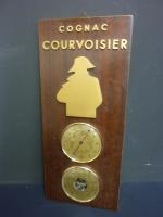 COGNAC COURVOISIER - Baromètre et thermomètre publicitaire de comptoir à...