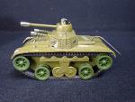 JOUSTRA, Tank Tchad, jouet mécanique en tôle lithographiée avec sa...