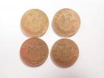 NAPOLEON III : Quatre pièces de 20 francs or Paris...