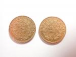 NAPOLEON III : Deux pièces de 20 francs or :...