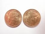 IIIème République : Deux pièces de 20 Francs or type...