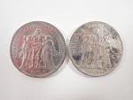 IIIème République : Deux pièces de 5 Francs argent type...