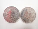 IIIème République : Deux pièces de 5 Francs argent type...