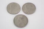 IIIème République : Deux pièces de 5 Francs Bazor nickel...