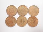 ROYAUME DE SARDAIGNE : Six pièces de 20 Lires or...