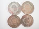 Vème République : Quatre pièces de 50 Francs argent type...