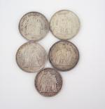 Vème REPUBLIQUE : quatre pièces de 50 francs en une...