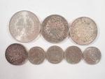 Vème République : Quatre pièces en argent 50 Francs 1974...