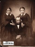 Jean-Baptiste FRENET (1814-1889)
Portrait de deux jeunes fille épaulant leur père...