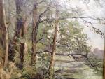 Lutèce PIERREPONT (XIXe-XXe). L'étang de Lonchamp. Huile sur toile signée...
