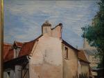 ALONSO J. (XXe siècle). Rue de village. Huile sur tile...