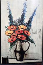 BUFFET Bernard d'après. Bouquet de fleurs 1964, les Pavots. Reproduction...