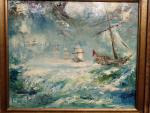 L'HÉRITIER Gilbert (XXe siècle). L'armada. Acrylique sur toile signée et...