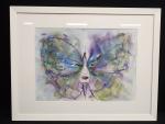 DUJEANCOURT A. Femme papillon "papillonnne". Aquarelle, signée, datée 2014. 42...