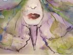 DUJEANCOURT A. Femme papillon "papillonnne". Aquarelle, signée, datée 2014. 42...
