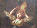 BORGELLA Frédéric (1833-1901). Danseuse orientale au tambourin. Huile sur toile...